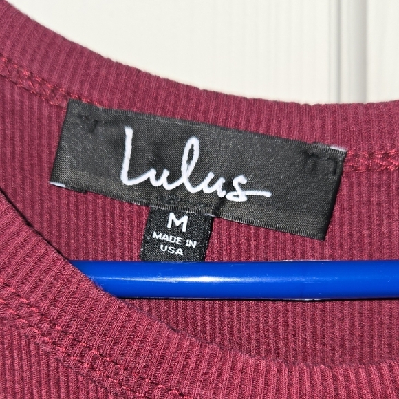 Lulu's Burgundy Ribbed Halter Maxi Dress Comfy Cool Classic Summer Staple Sz M - Picture 4 of 11